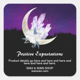 *~* Moon Crystals Floral Landscape AP24 Vierkante Sticker