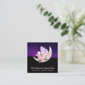 *~* Moon Crystals Floral Landscape Square Business Vierkante Visitekaartje (Staand voorkant)