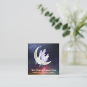 *~* Moon Crystals Floral Nebula Vierkante Visitekaartje (Staand voorkant)