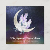 *~* Moon Crystals Floral Nebula Vierkante Visitekaartje (Voorkant)