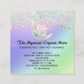 *~* Moon Crystals Floral OMBRE Holo Glitter Vierkante Visitekaartje (Achterkant)