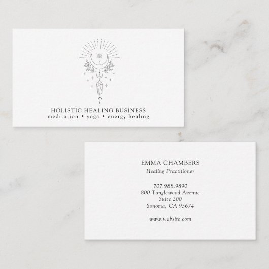 Moon Crystals Holistic Healing Visitekaartje (Voorkant / Achterkant)