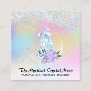 *~* Moon Crystals Holo Mystic Floral OMBRE Glitter Vierkante Visitekaartje