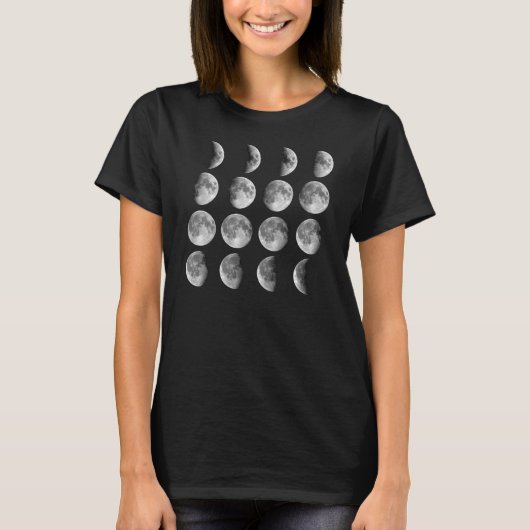 Moon Cycle Moon Phases T-Shirt Tumblr (Voorkant)