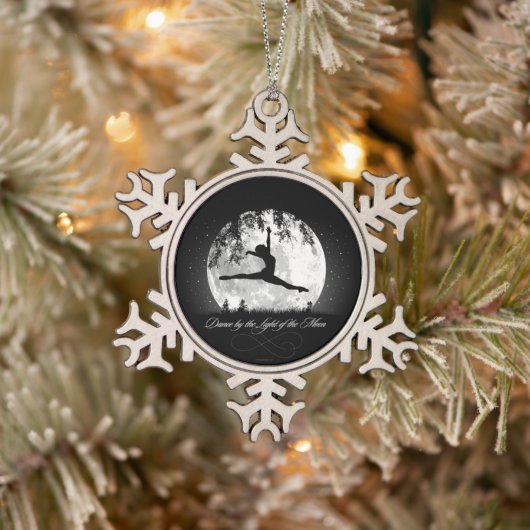 Moon Dance Snowflake Pewter kerstversiering Tin Sneeuwvlok Ornament (Boom)