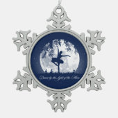 Moon Dance Snowflake Pewter kerstversiering Tin Sneeuwvlok Ornament (Voorkant)
