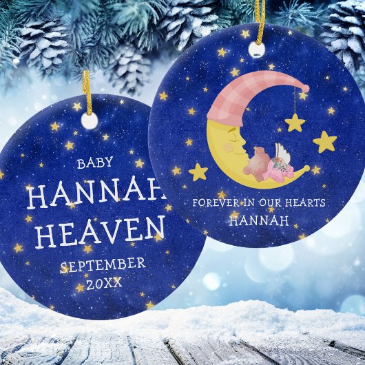 Moon Daughter Memorial Baby Girl verliest Kerstmis Keramisch Ornament