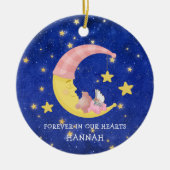 Moon Daughter Memorial Baby Girl verliest Kerstmis Keramisch Ornament (Voorkant)