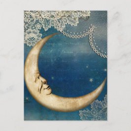 Moon Decoupage Briefkaart | hemelse kunstgroet