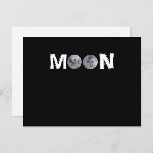 Moon Design met 2 maan in plaats van dubbel "O" Briefkaart (Voorkant / Achterkant)