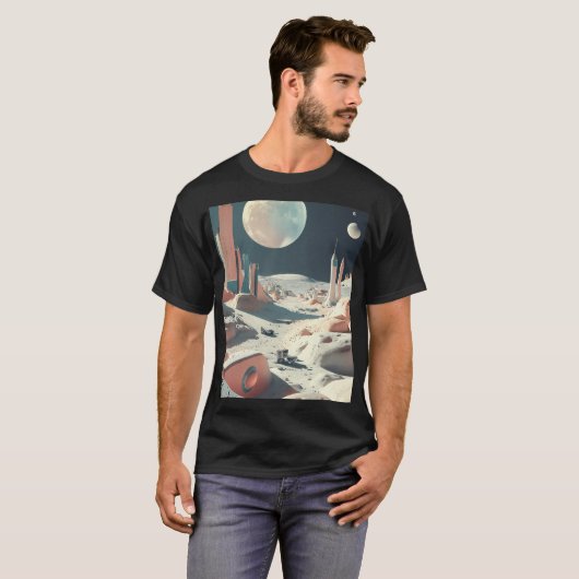 Moon Design T-Shirt – Stijlvolle en comfortabele L (Voorkant volledig)
