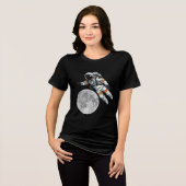 Moon Design with Astronaut | Amazing Space Art Tri-Blend Shirt (Voorkant volledig)