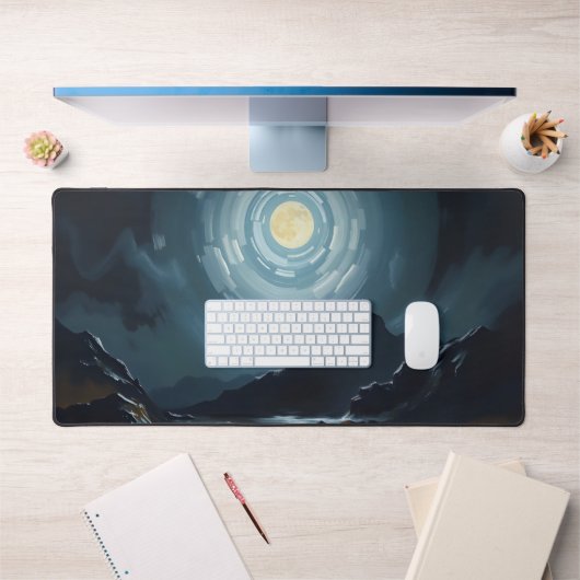 Moon Desk Mat - Esthetische maanfasen, volle maan, (Kantoor 1)