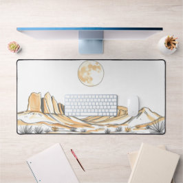 Moon Desk Mat - Esthetische maanfasen, volle maan,