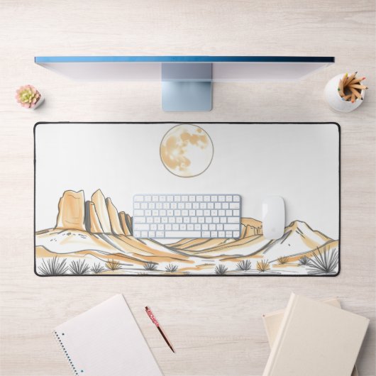 Moon Desk Mat - Esthetische maanfasen, volle maan, (Kantoor 1)