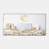 Moon Desk Mat - Esthetische maanfasen, volle maan, (Keyboard & Muis)
