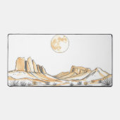 Moon Desk Mat - Esthetische maanfasen, volle maan, (Voorkant)