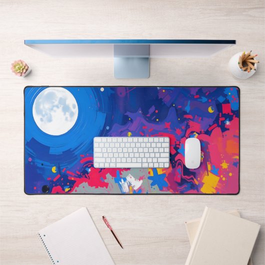 Moon Desk Mat - Esthetische maanfasen, volle maan, (Kantoor 1)