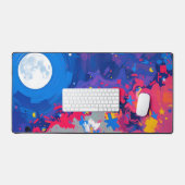 Moon Desk Mat - Esthetische maanfasen, volle maan, (Keyboard & Muis)