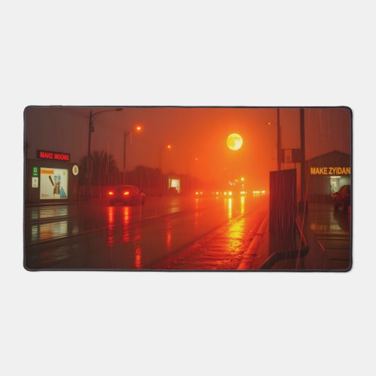 Moon Desk Mat - Esthetische maanfasen, volle maan, (Voorkant)
