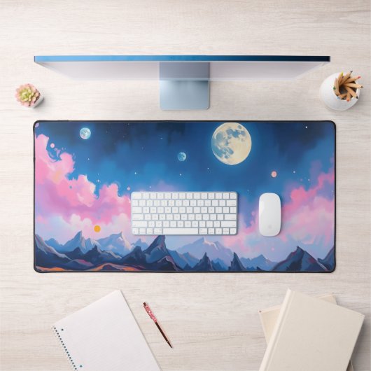 Moon Desk Mat - Esthetische maanfasen, volle maan, (Kantoor 1)