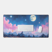 Moon Desk Mat - Esthetische maanfasen, volle maan, (Keyboard & Muis)