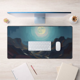 Moon Desk Mat - Esthetische maanfasen, volle maan,