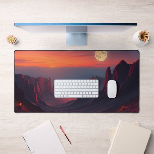 Moon Desk Mat - Esthetische maanfasen, volle maan, (Kantoor 1)