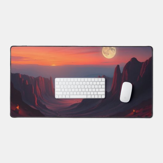 Moon Desk Mat - Esthetische maanfasen, volle maan, (Keyboard & Muis)