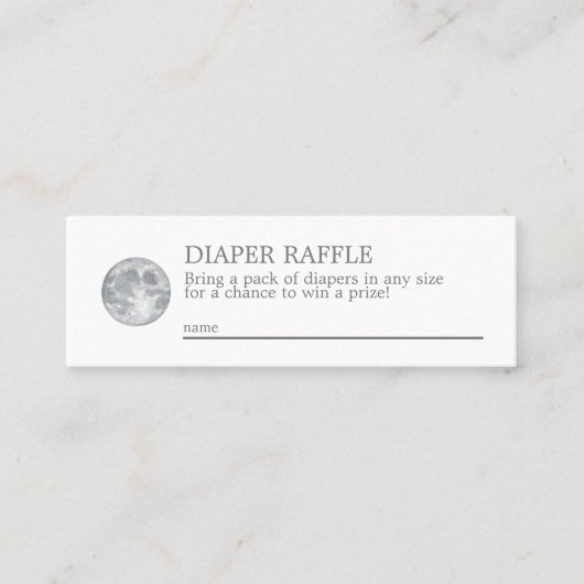 Moon Diaper Raffle Mini Enclosure Kaart Mini Visitekaartje (Voorkant)