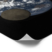 Moon die zich voor het afbeelding van aarde DSCOVR Poster (Hoek)