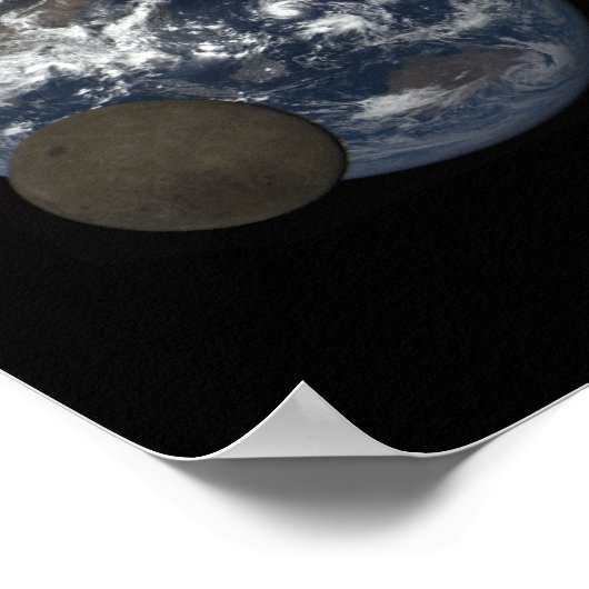 Moon die zich voor het afbeelding van aarde DSCOVR Poster (Hoek)