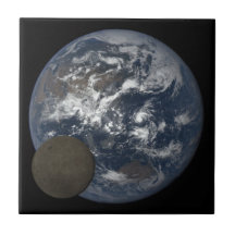 Moon die zich voor het afbeelding van aarde DSCOVR