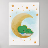 Moon Dinosaur Nursery Print Dino Kinder Room Poste (Voorkant)