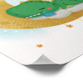 Moon Dinosaur Nursery Print Dino Kinder Room Poste (Hoek)