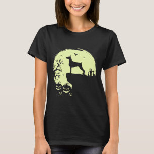 Moon Doberman Halloween Dog for Humans Women T-shirt