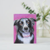 Moon Dog Border Collie Briefkaart (Staand voorkant)