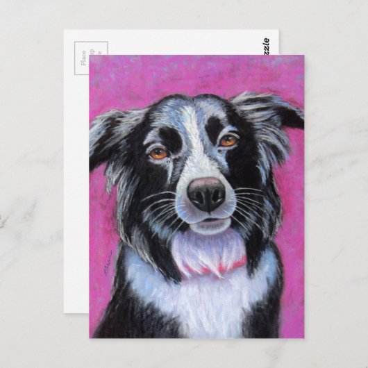 Moon Dog Border Collie Briefkaart (Voorkant / Achterkant)
