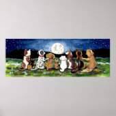 Moon Dog Night Scene Poster Dalmation Spaniel (Voorkant)