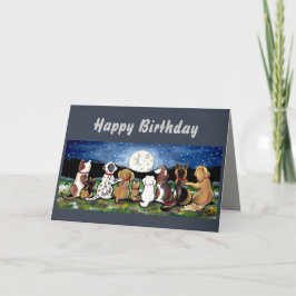 Moon Dogs Gepersonaliseerde Verjaardag/Alle Gelege Kaart