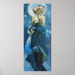 Moon door Alphonse Mucha Poster