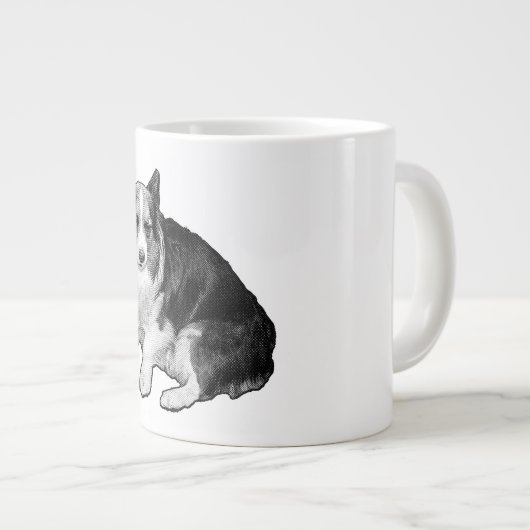 Moon-Dot Corgi Sips Grote Koffiekop (Voorkant rechts)