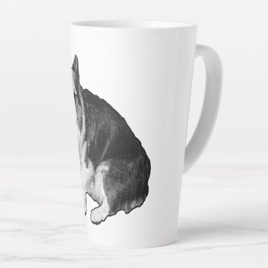 Moon-Dot Corgi Sips Latte Mok (Rechterhoek)