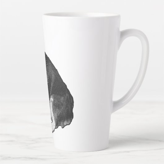 Moon-Dot Corgi Sips Latte Mok (Rechts)