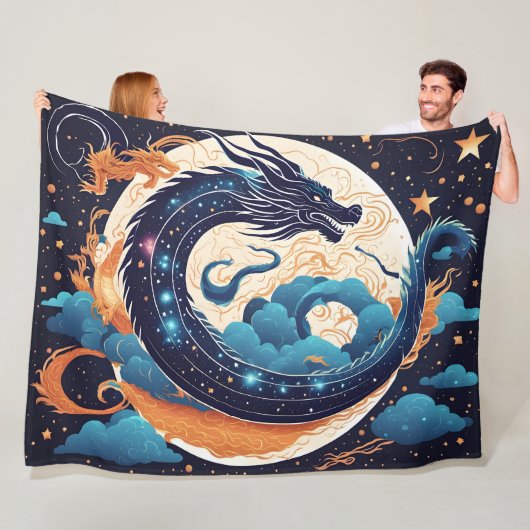 moon dragon blanket fleece deken (In situ)