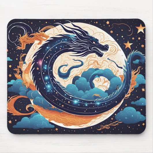 moon dragon mouse pad muismat (Voorkant)