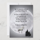 Moon Dragon Prince Unicorn Phoenix Castle Wedding Kaart (Achterkant)