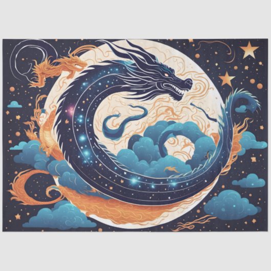 moon dragon tissue paper tissuepapier (Voorkant)