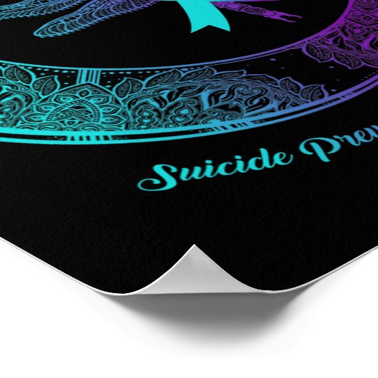 Moon Dragonfly zelfmoord preventie bewustzijn Poster (Hoek)