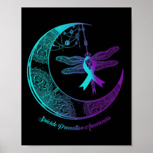 Moon Dragonfly zelfmoord preventie bewustzijn Poster